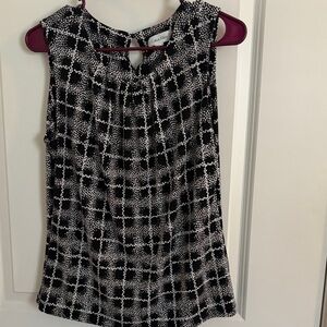 Calvin Klein Black and White Patterned Blouse